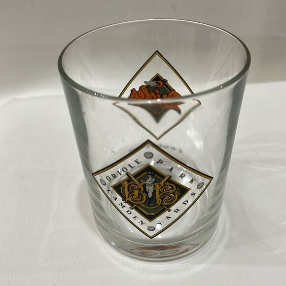 Baltimore Orioles Rocks Glass Tumbler12 Oz 4 In Tall 3 1/4 In Round Camden Yards - Picture 3 of 6